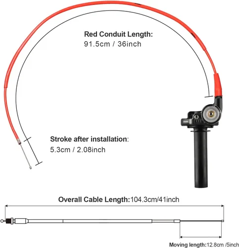 Miniatura 3 de NIBBI Empuñadura de acelerador giratorio, empuñaduras para bicicleta de tierra con cable de acelerador y empuñadura de manillar para bicicleta pit