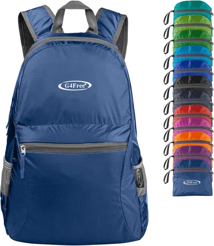 Miniatura 21 de G4Free Mochila ligera plegable de 20L, mochila de senderismo para viajes, mochila de día plegable para hombres y mujeres Naranja