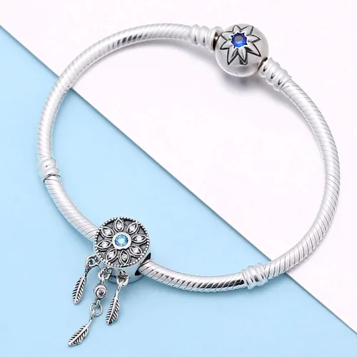 Miniatura 2 de SOUKISS Colgante de plata de ley 925 con diseño de atrapasueños, para pulsera europea, collar