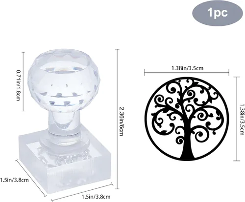 Miniatura 4 de PH PandaHall Sello de jabón de árbol, sello acrílico del árbol de la vida con asa, sello cuadrado de jabón, sello de impresión para jabones hechos a