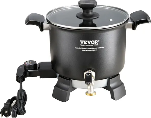 Miniatura 11 de VEVOR Derretidor de cera de 5 litros para hacer velas, olla eléctrica grande para derretir cera con boquilla fácil de verter, control de temperatura
