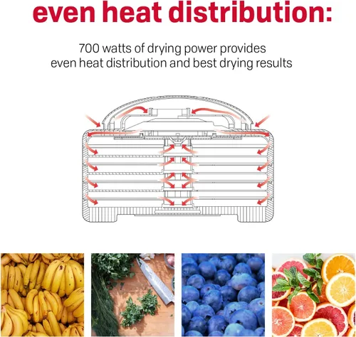 Miniatura 4 de Nesco/American Harvest FD-80 Máquina para deshidratar alimentos, con forma cuadrada., Blanco