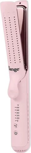 L'ANGE HAIR Le Duo Edge 360° Airflow Titanium Styler Blush | Alisadora y Rizadora 2 en 1 | Placas de Titanio de 1" de Ancho con Esquinas Redondeadas