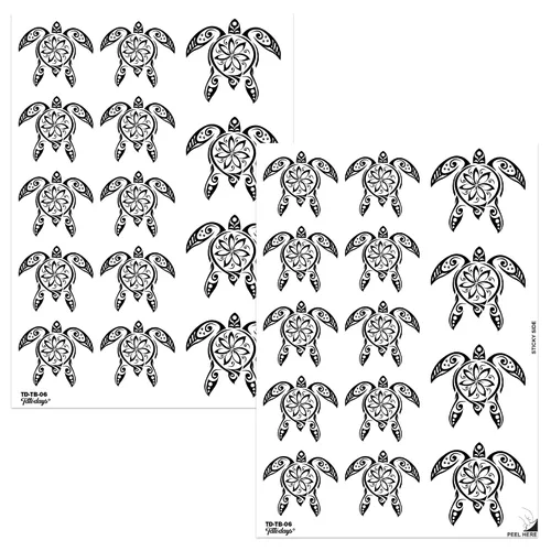 Miniatura 3 de Tatuaje temporal tortugas negro maorí tribal cuerpo arte adhesivo transferencia para brazos hombro azteca polinesio samoano hawaiano para hombres