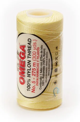 Nylon NO.5 by Omega - Cuerda fuerte 100% nailon para ganchillo fino y manualidades - Color: 04 amarillo claro
