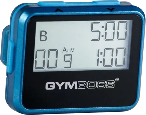 Gymboss Cronómetro y temporizador de color azul/turquesa metálico brillante