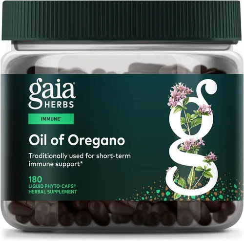 Gaia Herbs Cápsulas de aceite de orégano – 230 mg de hoja de orégano – Suplemento de apoyo inmunológico y antioxidante con aceite de orégano,