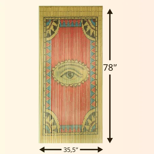 Miniatura 2 de TACHILC Cortina de cuentas para puerta – Cortina bohemia de cuentas para puerta, 35.5 x 78 pulgadas, 90 cuerdas, diseño de ojos pintado a mano