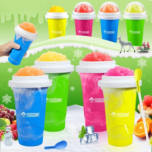 Miniatura 5 de Tgosomt Taza de Granizado, Taza Mágica de Granizado Rápido Congelado, Fabricante de Helado, Cosas Divertidas y Cool (Verde)