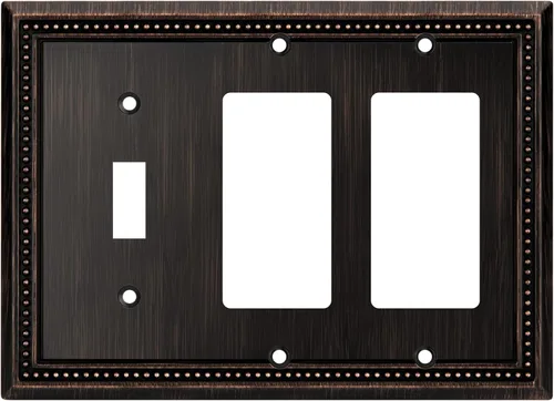 Miniatura 87 de Henne Bery Sunken Pearls - Placa de pared decorativa resistente para interruptor, cubierta para tomacorrientes (doble dúplex, níquel satinado)