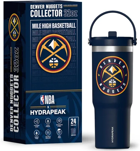 Miniatura 16 de Hydrapeak Botella de agua aislada de acero inoxidable con licencia oficial de la NBA de Phoenix Suns Nomad de 32 onzas con mango de agarre flexible