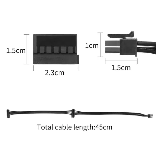 Miniatura 4 de YACSEJAO Cable divisor de alimentación SATA Mini de 4 pines a 2 pines en ángulo recto de 15 pines para HDD, SSD, unidades ópticas, cable
