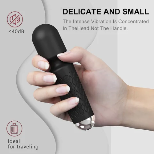 Miniatura 6 de Masajeador personal de espalda, masajeador de mano impermeable y recargable, 20 velocidades, 8 patrones, masaje de vibración, perfecto para Negro