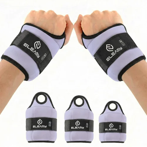Miniatura 8 de ELEAMY - Pesas de muñeca con cierre de bucle para pulgar para mujeres y hombres, 0.5 lb*2/1 lb*2/1.5 lb*2/2 lb*2/3 lb*2, tela de seda de hielo