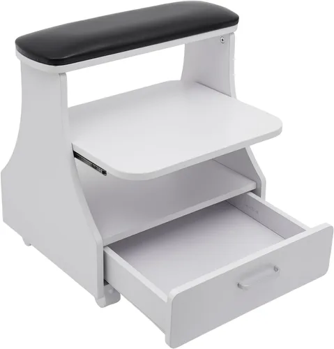 Miniatura 7 de Carrito móvil de manicura y pedicura con asiento, taburete multifunción para baño de pies, organizador de almacenamiento con ruedas para salón