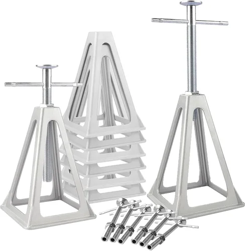 Miniatura 9 de RVGUARD Paquete de 1 gato de apilamiento para caravana, gatos estabilizadores de aluminio para remolques de caravana, soporte individual de hasta