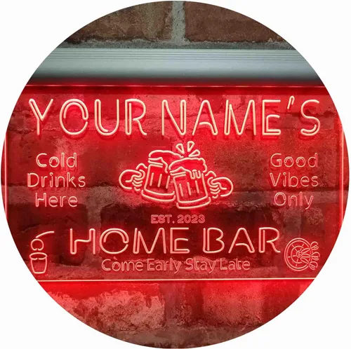 Miniatura 43 de ADVPRO Letrero de neón LED de doble color personalizado con tu nombre para bar casero de cerveza, año de establecimiento, blanco y morado, 16 x 12