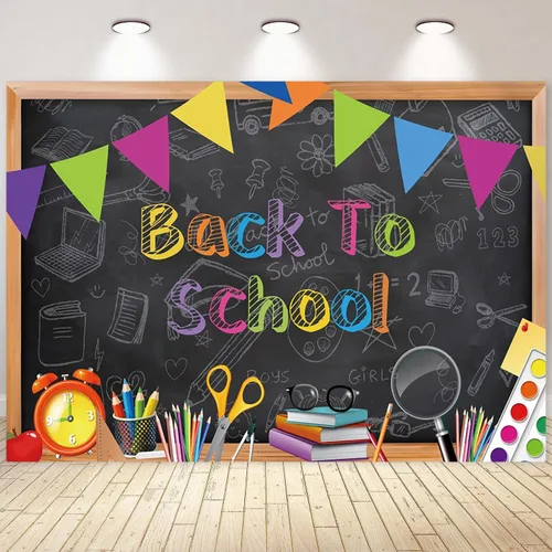 Telón de fondo de pizarra negra para el regreso a clases, fondo de fotografía para el primer día de escuela, accesorios para cabina de fotos,