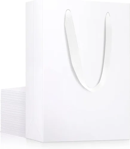 Miniatura 24 de EUSOAR Bolsas de compras de papel con asas, paquete de 25 bolsas pequeñas de papel kraft de 5.9 x 2.3 x 7.8 pulgadas, bolsa de mercancía