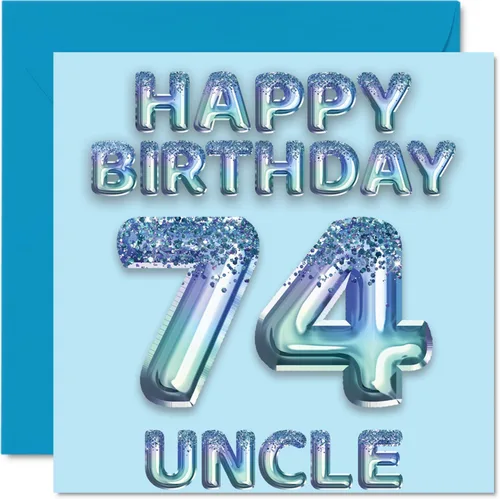 Miniatura 247 de Stuff4 Tarjeta de primer cumpleaños para niños, globo de fiesta con purpurina azul, tarjetas de feliz cumpleaños para niño de 1 año, nieto, hijo, 57