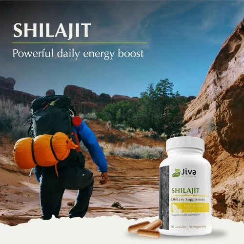 Miniatura 5 de Jiva Botanicals Shilajit Cápsulas 700 mg – Extracto de Shilajit con ácido fúlvico – Suplemento Shilajit para hombres y mujeres – 90 cápsulas veganas