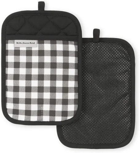 Miniatura 5 de KitchenAid Juego de 2 soportes para ollas a cuadros, cielo aguamarina, 7 x 10 pulgadas Aqua Sky