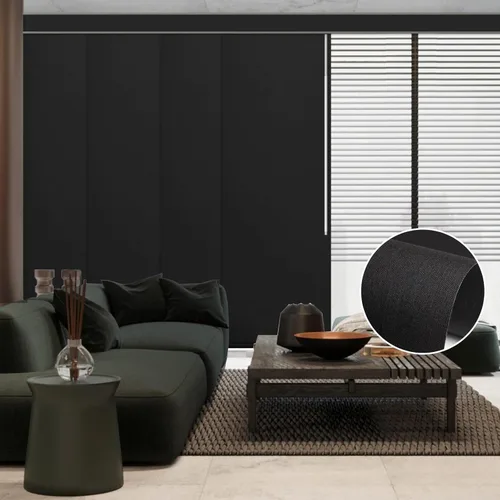 Miniatura 13 de Graywind - Paneles deslizantes manuales 100% opacos con control de varilla, persianas de privacidad para ventanas de patio, puertas corredizas