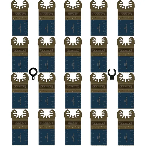 Miniatura 10 de XXGO 3 piezas extra larga corte de metal titanio oscilante multiherramienta hoja Lo mejor para cortar clavos de metal de plástico de madera en un