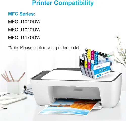 Miniatura 2 de Cartuchos de tinta compatibles LC401 de repuesto para Brother LC401 LC 401 LC401XL LC401 XL LC401 XL para impresora Brother MFC-J1010DW MFC-J1012DW