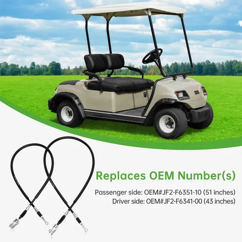 Miniatura 2 de 10L0L Juego de cables de freno de carrito de golf 2 piezas para Yamaha G8 G14 G16 G19 G20 G22 Gas y eléctrico Reemplaza el lado del pasajero OEM