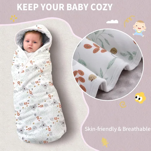 Miniatura 4 de Miracle Baby Manta para asiento de automóvil, manta de algodón transpirable de 2.5 TOG con arnés de 3 puntos, envoltura suave de lunares Minky