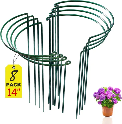 Miniatura 12 de Estaca de soporte para plantas de serpiente, estaca y soporte de peonía semicircular, jaula de soporte de hortensias resistente, anillo de soporte