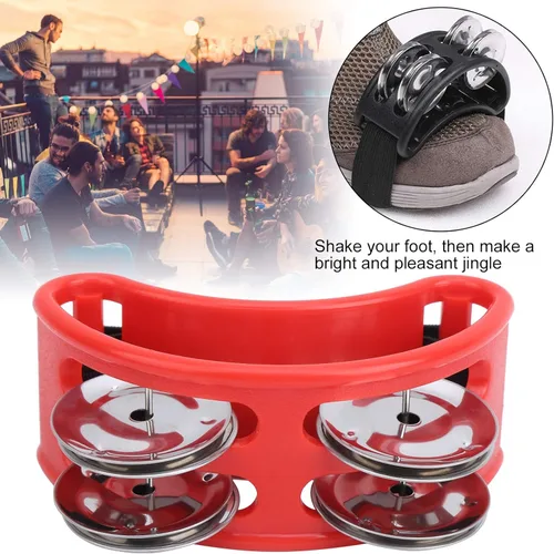 Miniatura 6 de Tambor de caja de cajón de pandereta, tambor de caja elíptica soportable, crujiente fácil de poner y quitar para la banda de KTV (rojo)