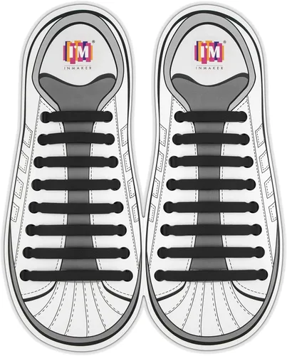INMAKER Cordones de zapatos que no se atan, para niños y adultos, cordones elásticos para zapatos casuales y cordones de silicona