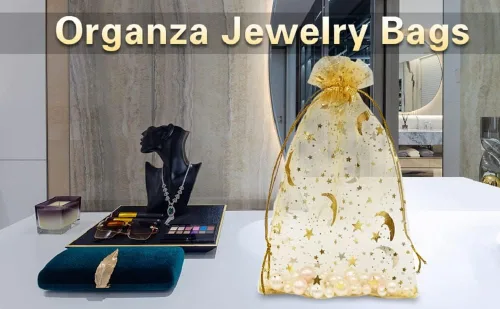 Miniatura 7 de Jexila 100 bolsas de regalo de organza dorada de 4 x 6 pulgadas, pequeñas bolsas de joyería con cordón de malla, bolsa de regalo para bodas, Dorado