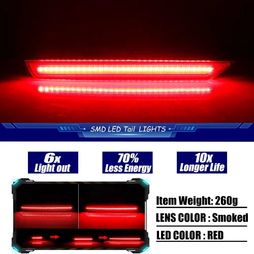 Miniatura 3 de 3 en 1 para 2011 2012 2013 2014 2015 2016 2017 Honda Odyssey Reflector de Parachoques Trasero LED Luz de Freno Señal de Giro Lente Ahumada Luces LED