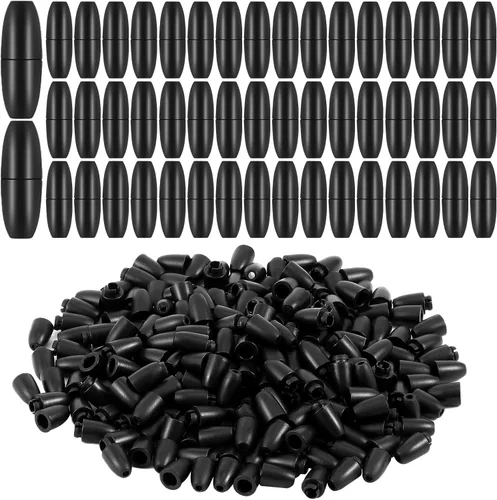 Miniatura 13 de WILLBOND 100 cierres separables para collares, cierres de pulsera de seguridad de plástico para cordón, conectores de barril de cuentas para Negro