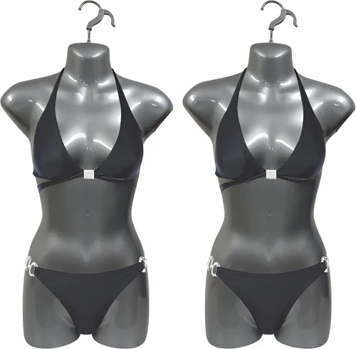 Miniatura 11 de Maniquí Femenino de Cadera de Torso Largo Espalda Hueca Cuerpo Apilable Forma de Vestido con Gancho Colgante para Exhibición de Camisetas, Encimera