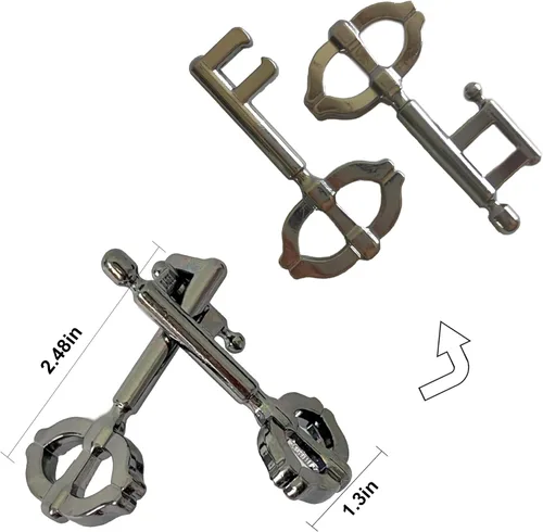 Miniatura 2 de Rompecabezas de metal para el cerebro, 3 piezas, desbloqueo, rompecabezas entrelazados, prueba lógica IQ, desenredo, juguete educativo para niños