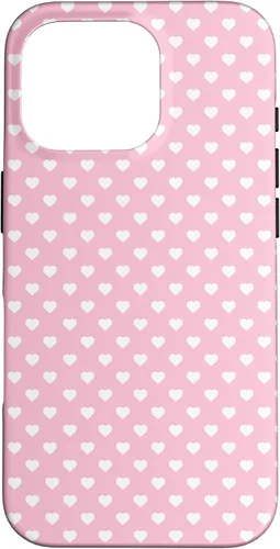 Miniatura 19 de Funda para iPhone 11 Pro Max con diseño de corazones, color rosa claro, blanco y rosa claro para mujeres y niñas