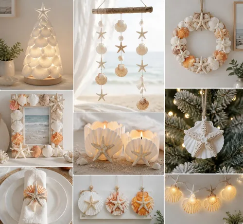 Miniatura 4 de JSPYFITS Estrellas de mar grandes de 2.5 a 4 pulgadas y conchas de vieira para manualidades, 12 unidades, conchas naturales de mar de playa
