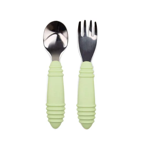 Miniatura 16 de Bumkins Juego de utensilios para bebés, Chewtensils cucharas de silicona para mojar, autoalimentación, destete dirigido por el bebé, aprendizaje