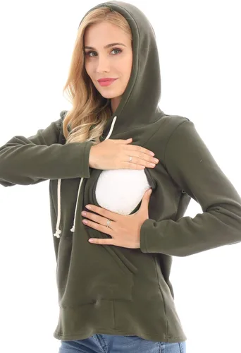 Miniatura 48 de Bearsland - Sudadera de lactancia y maternidad para mujer, con bolsillos y capucha
