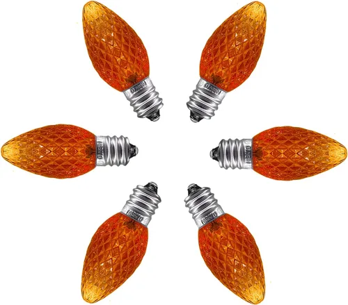 Miniatura 6 de Caja de 25 bombillas LED C7 de repuesto con certificación UL, 2 LED SMD en cada bombilla C7 regulable para tira de luces al aire libre, totalmente