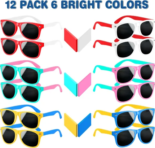 Miniatura 2 de GINMIC Gafas de sol para niños, regalos de fiesta, paquete de 12 unidades de neón de San Valentín para niños, niños y niñas, gran regalo