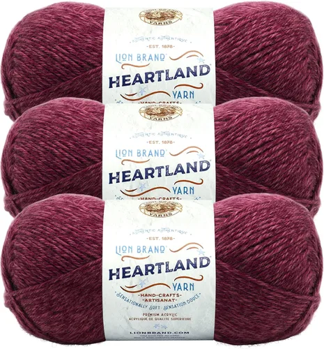 Miniatura 53 de Lion Brand Yarn Heartland Yarn - Hilo multicolor para tejer, tejer y tejer, paquete de 3, color congaree