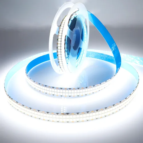 LEDENET Tiras de luces LED 2835 SMD de color blanco frío 6500K 16.4 pies 2400 LEDs, tira de cinta LED flexible de doble fila, lámpara de cinta LED