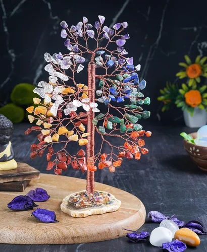 Miniatura 15 de Árbol de la vida de 7 chakras - Árbol de cristal para energía positiva - Árbol de piedras preciosas - Árbol de siete chakras Sabiduría espiritual