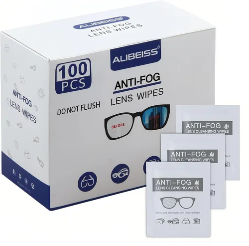 Miniatura 6 de ALIBEISS Toallitas antivaho para lentes prehumedecidas, 6 x 5 pulgadas, para gafas (paquete de 60)