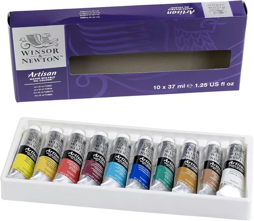 Miniatura 24 de Winsor & Newton Set de 10 tubos de pintura al óleo al agua, 21 ml